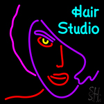 Hair Studio Girl Logo Neon Sign