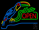 Open With Parrot Neon Sign
