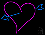 Pink Heart With Arrow Neon Sign