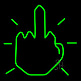 Green Middle Finger Neon Sign