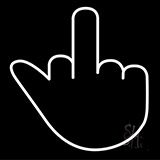Middle Finger Signal Gesture Of Hand Stroke Symbol Neon Sign