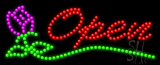 Open (rose) Animated LED Sign