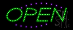 Open Deco Purple Border and Green Letters Animated LED Sign