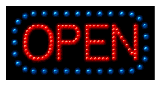 Open Blue Border and Red Letters Animated LED Sign