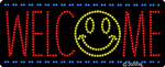 Welcome w/ Smiley Face Animated LED Sign