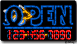 Fish-Open-Phone Number Changeable Animated LED Sign