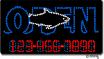 Shark-Open-Phone Number Changeable Animated LED Sign