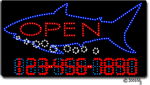 Shark-Bubbles-Open-Phone Number Changeable Animated LED Sign
