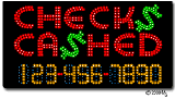Checks-Cashed-Phone Number Changeable Animated LED Sign