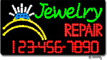 Jewelry Repair Phone Number Changeable Animated LED Sign