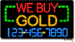 We Buy Gold Phone Number Changeable Animated LED Sign