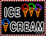 Ice Cream and Cones LED Animated LED Sign