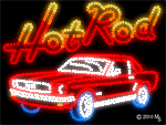 Hot Rod Car Animated LED Sign