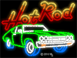 Hot Rod Car n Smoke Animated LED Sign