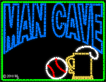 Man Cave Break Baseball Animated LED Sign