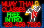 Muay Thai LED with Phone Number Animated LED Sign