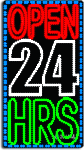 Open 24 Hours Animated LED Sign