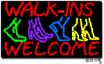 Walk-ins Welcome with feet Animated LED Sign