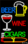 Beer Wine Cigars Animated LED Sign