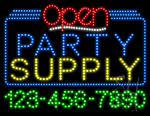 Party Supply Open with Phone Number Animated LED Sign