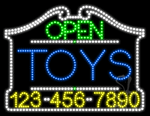 Toys Open with Phone Number Animated LED Sign