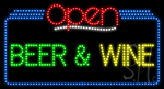 Beer Wine Open Animated LED Sign