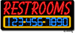 Restrooms Animated LED Sign
