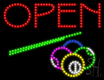 Open With Billiards Logo Animated Led Sign