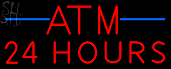 Custom Atm 24 Hours Neon Sign 1
