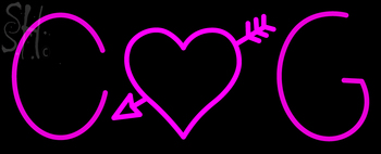 Custom C G Heart Neon Sign 2