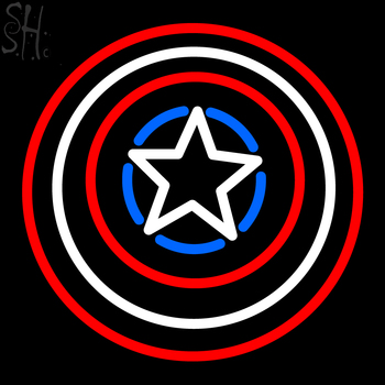 Custom Sol Johnson Capt Ameicas Shield Neon Sign 2