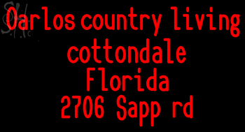 Custom Carlos Country Living Cottondale Florida Neon Sign 3
