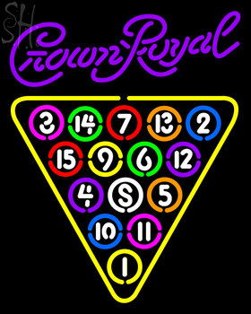 Custom Crown Royal Billards Neon Sign 1