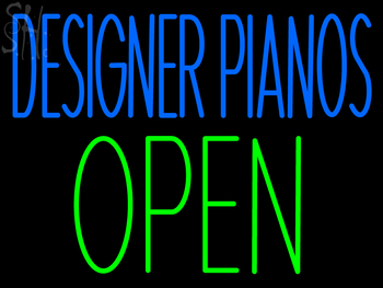 Custom Designer Pianos Open Neon Sign 1