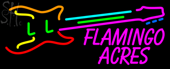 Custom Flamingo Acres Guitar Logo Neon Sign 1