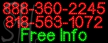 Custom Free Info With Phone No Neon Sign 1