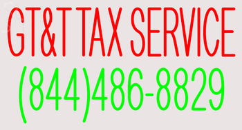 Custom Gtandt Tax Service 844 486 8829 Neon Sign 2