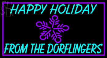Custom Happy Holiday From The Dorflingers Neon Sign 3