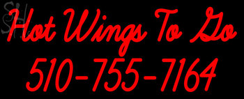 Custom Hot Wings To Go Neon Sign 4