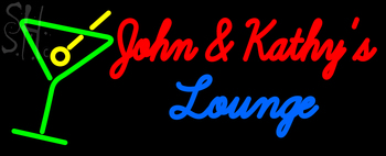 Custom John And Kathy Martini Glass Logo Neon Sign 5
