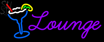 Custom Martini Glass With Lounge Neon Sign 2