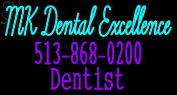 Custom Mk Dental Excellence Dentist Neon Sign 2