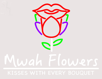 Custom Mwah Flowers Logo Neon Sign 8