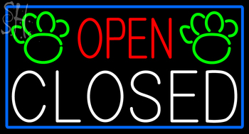 Custom Open Closed Paw Neon Sign 1