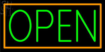 Custom Orange Border Open Neon Sign 1