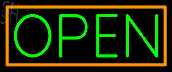Custom Orange Border Open Neon Sign 5