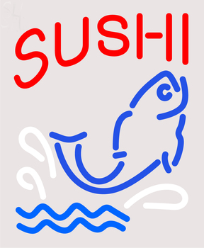 Custom Sushi With Fish Diet Neon Sign 4