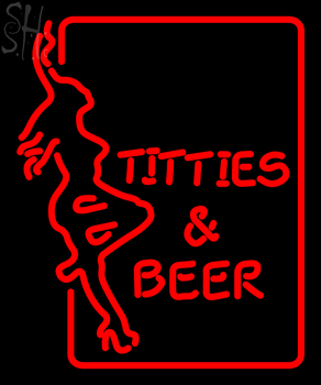 Custom Titties And Beer Girl Logo Neon Sign 2