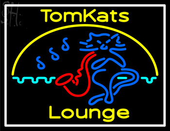 Custom Tomkats Lounge Saxophone Logo Neon Sign 1