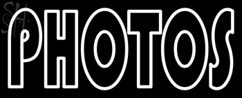 custom White Double Stroke Photos Neon Sign 1